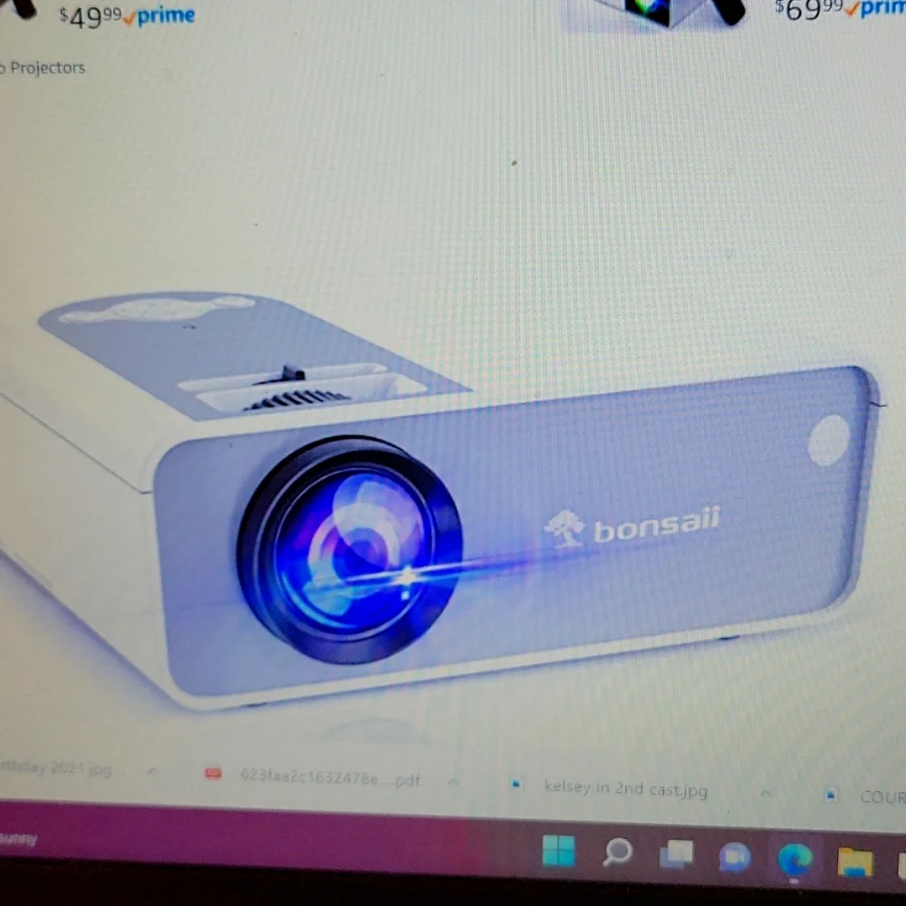 BONSAII mini movie projector PJ8005 1080p outdoor movie home theater…New